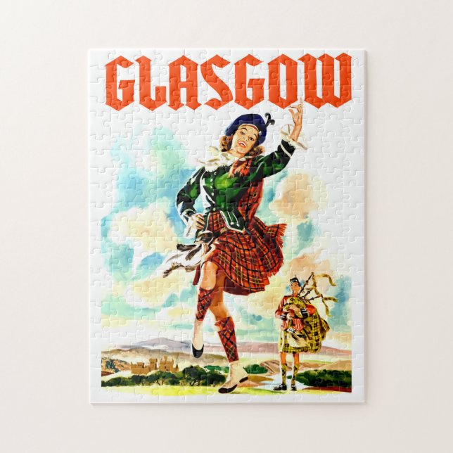 Puzzle Glasgow, Femme en Kilt, (Vertical)