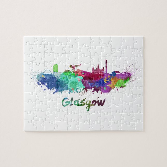 Puzzle Glasgow skyline en aquarelle (Horizontal)
