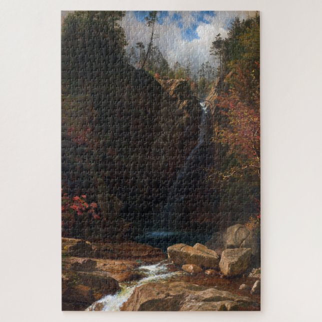 Puzzle Glen Ellis Falls, Albert Bierstadt (Vertical)