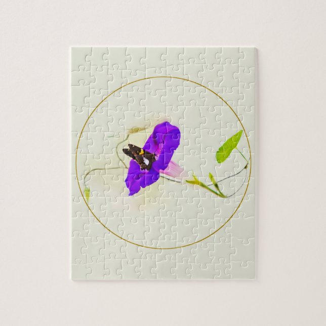 Puzzle Gloire du matin et papillon (Vertical)