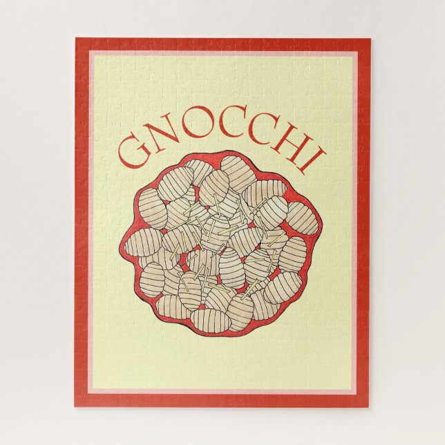 Puzzle Gnocchi Pasta maison cuisine italienne Illustratio (Vertical)