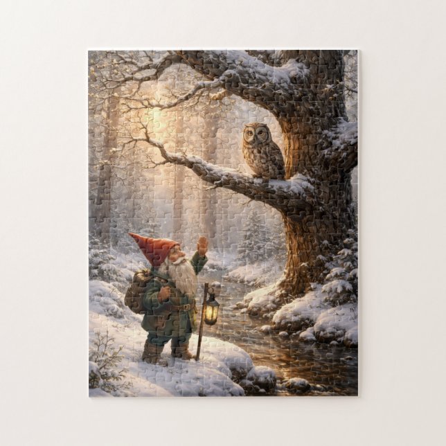 Puzzle Gnome and the Owl (Vertical)