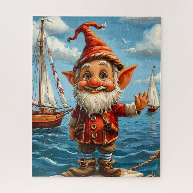 Puzzle Gnome de mer joyeuse : Salutation au quai. (Vertical)