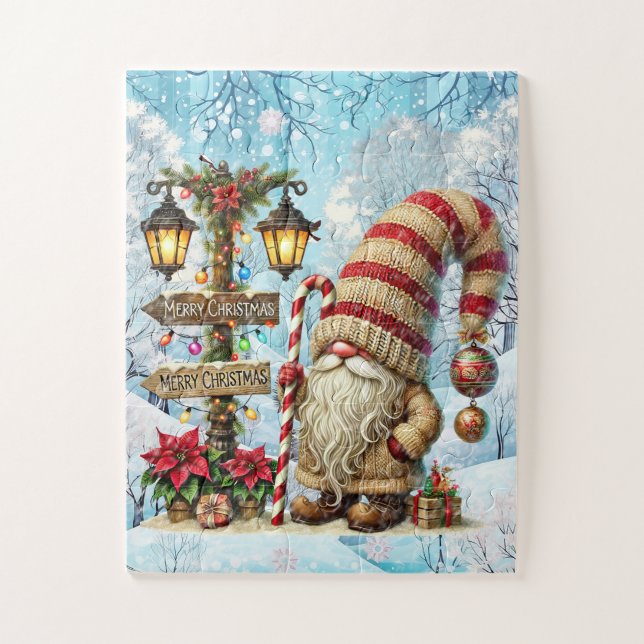 Puzzle Gnome de vacances de Noël festif (Vertical)