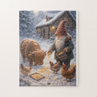 Puzzle Gnome et mini vache Highland