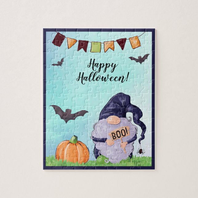 Puzzle Gnome Happy Halloween (Vertical)