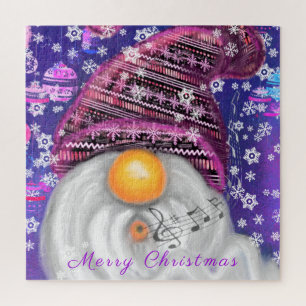Puzzle Gnomin En Casquette Violet Chante Une Chanson De N