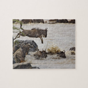 Puzzle Gnou sautant dans la rivière Mara