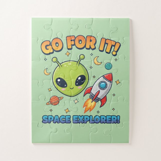 Puzzle Go For It! Space Explorer - Cute Alien (Vertical)