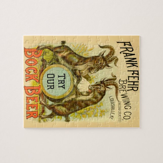 Puzzle Goats Bock Beer Advertising (Horizontal)