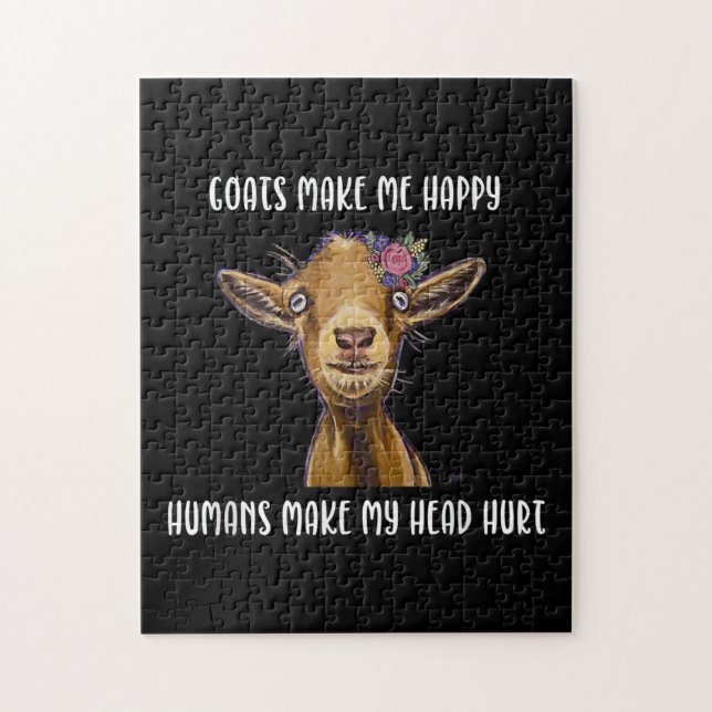 Puzzle Goats Make Me Happy , Goat Lover (Vertical)