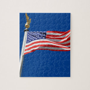 Puzzle God Bless America, American Flag,