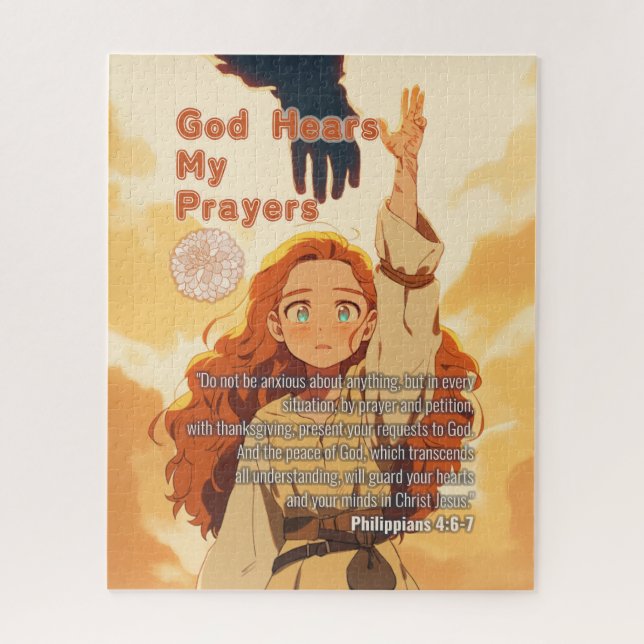 Puzzle God Hears My Prayers - Christian Retro Anime (Vertical)
