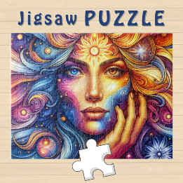 Puzzle Goddess Head flow Cheveux deux couleurs Yeux Octob