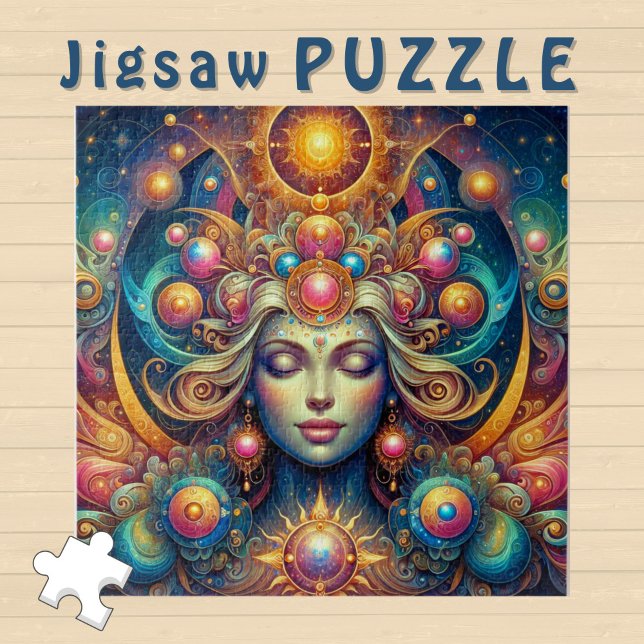 Puzzle Goddess Head sunny Cheveux fermés Yeux Juillet - (Créateur téléchargé)