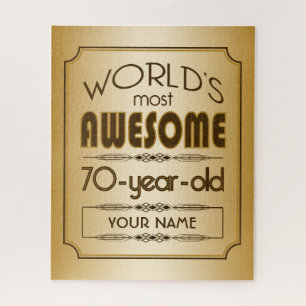 Puzzle Gold 70th Birthday Celebration World Best Fabulous