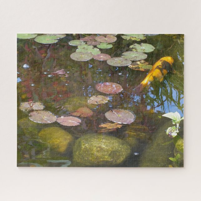 Puzzle Gold Koi dans l'étang Lily (Horizontal)