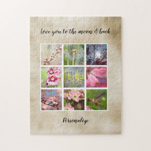 Puzzle Gold Love Personnalisé Photo Collage