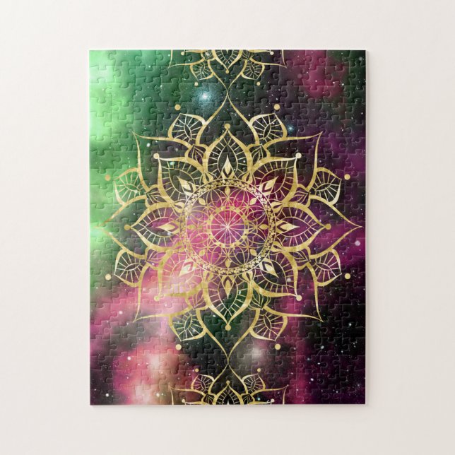 Puzzle Gold Mandala aquarelle nebula yoga zen (Vertical)