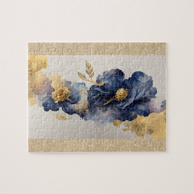 Puzzle Golden Elegant Flower (Horizontal)