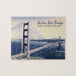 Puzzle Golden Gate Bridge San Francisco Watercolor Art