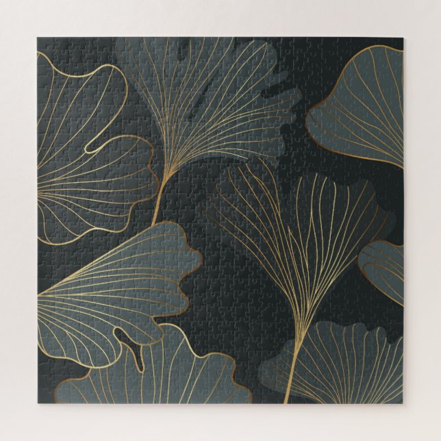 Puzzle Golden Ginkgo : Luxueux Déco Floral. (Vertical)