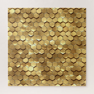 Puzzle Golden Honeycomb 3D Render Texture