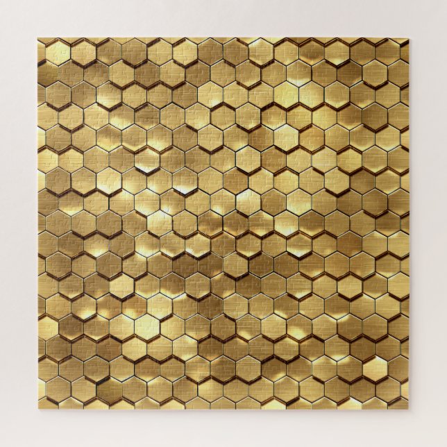 Puzzle Golden Honeycomb 3D Render Texture (Vertical)