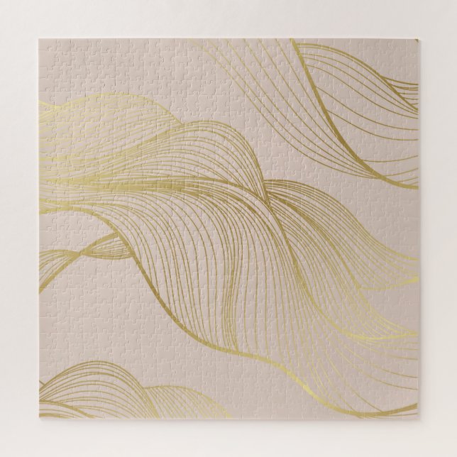 Puzzle Golden Lines : Luxury Vintage Motif. (Vertical)