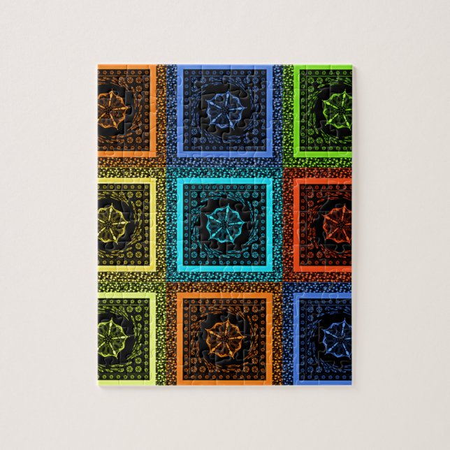 Puzzle Golden Red blue Green Masai Couleurs traditionnell (Vertical)