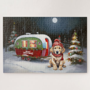 Puzzle Golden Retriever Caravan Christmas Adventure