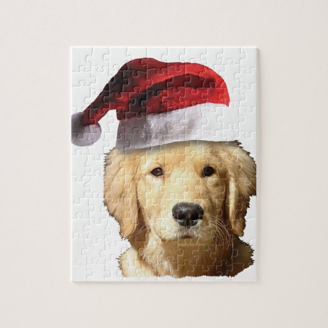 Puzzle Golden Retriever de Noël (Vertical)