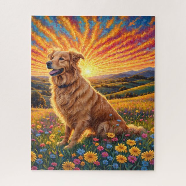 Puzzle Golden Retriever dog (Vertical)