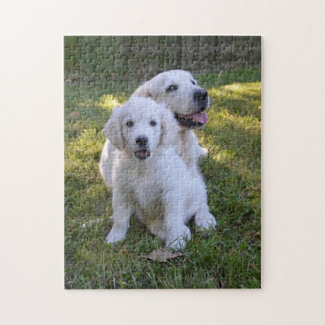 Puzzle Golden Retriever maman et chiot (Vertical)