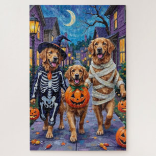 Puzzle Golden Retriever Trick-or-Treating Halloween