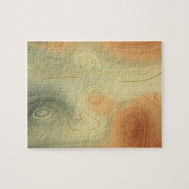 Puzzle Golden Strata | Pêche Brûlée Orange Vert Agate (Horizontal)