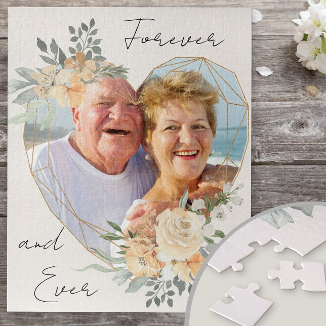 Puzzle Golden Wedding Heart Forever and Ever Photo (Créateur téléchargé)