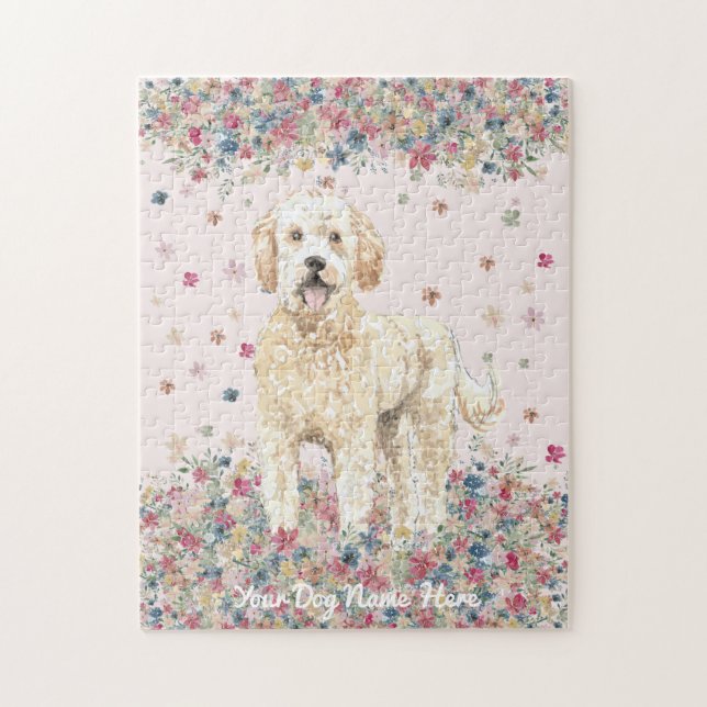 Puzzle Goldendoodle avec cheveux de longueur moyenne (Vertical)