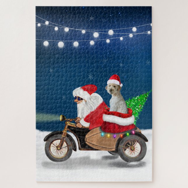 Puzzle Goldendoodle chien Noël Père Noël (Vertical)