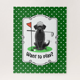 Puzzle Golf Black Labrador Retriever Dog - mignonne