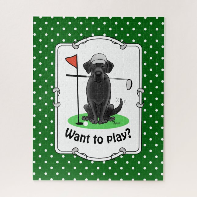 Puzzle Golf Black Labrador Retriever Dog - mignonne (Vertical)