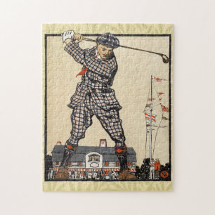 Puzzle Golf Golfeur Vintage Antique Golf