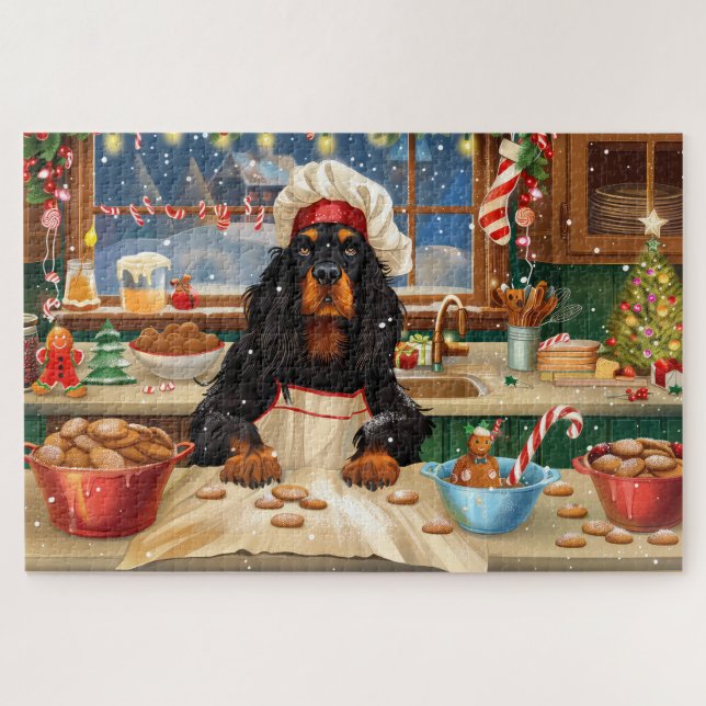 Puzzle Gordon Setter Fêtes de fin d'année : une pâtisseri (Horizontal)