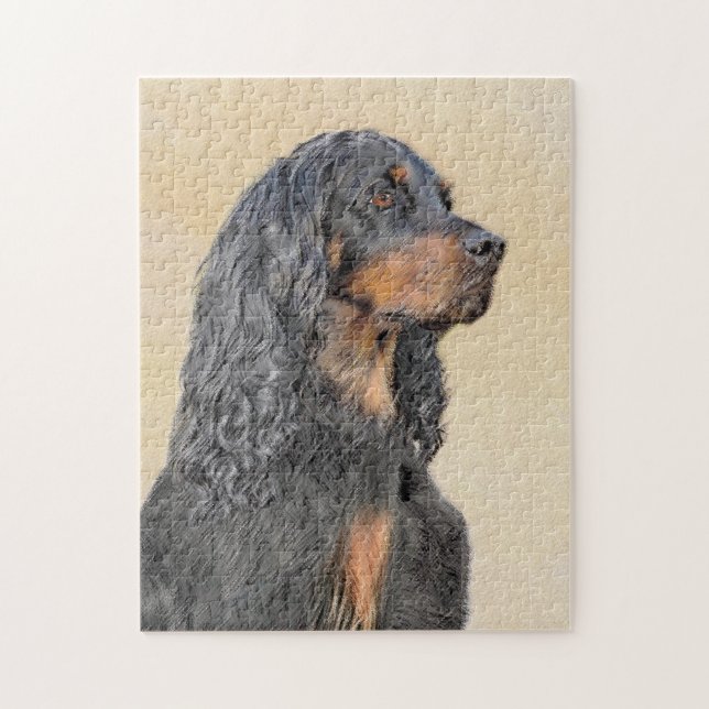 Puzzle Gordon Setter Peinture - Joli art original chien (Vertical)