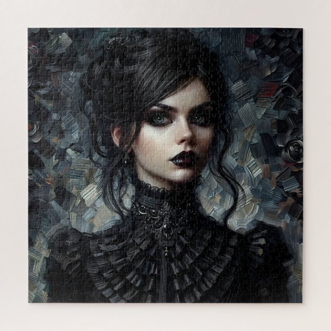 Puzzle Goth Victorian Femme En Noir (Vertical)