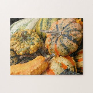 Puzzle Gourdes colorées et fantaisie automne