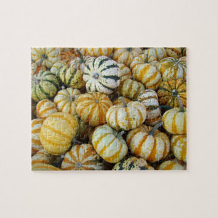 Puzzle Gourtes de récolte d'automne orange et vert