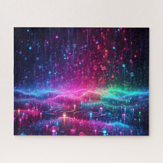 Puzzle Gouttes de pluie néon (Horizontal)