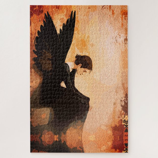 Puzzle Grâce Déchue – Réflexion d'Ange Mélancolique (Vertical)
