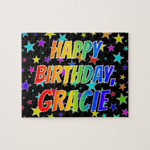 Puzzle "GRACIE" Prénom, amusant "HEUREUX ANNIVERSAIRE"
